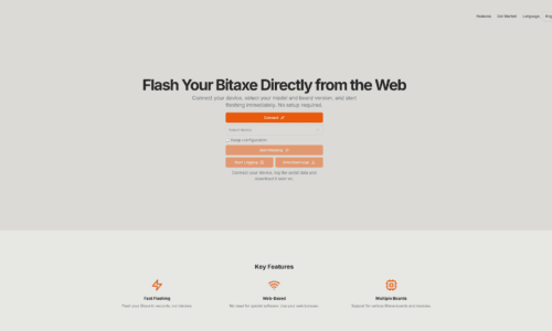 Bitaxe web flasher interface for flashing Bitaxe Bitcoin miners directly from a web browser