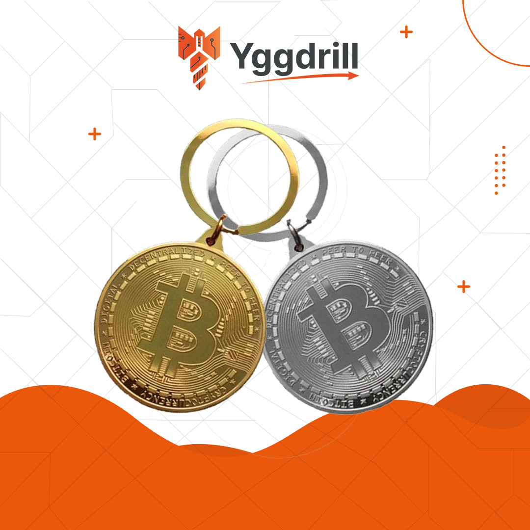 bitcoin keychain gold and silver Bitcoin keychain gold and silver bitcoin merch